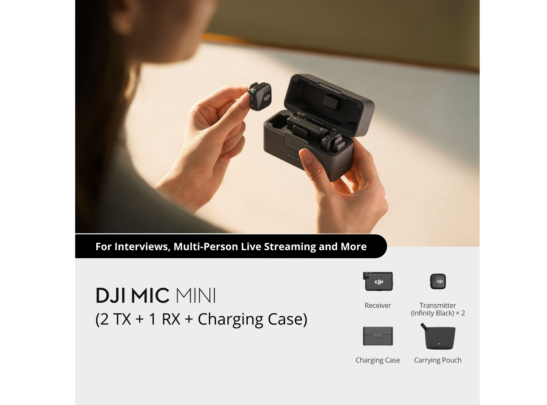 DJI Mic Mini (2 TX + 1 RX + Charging Case) (New)