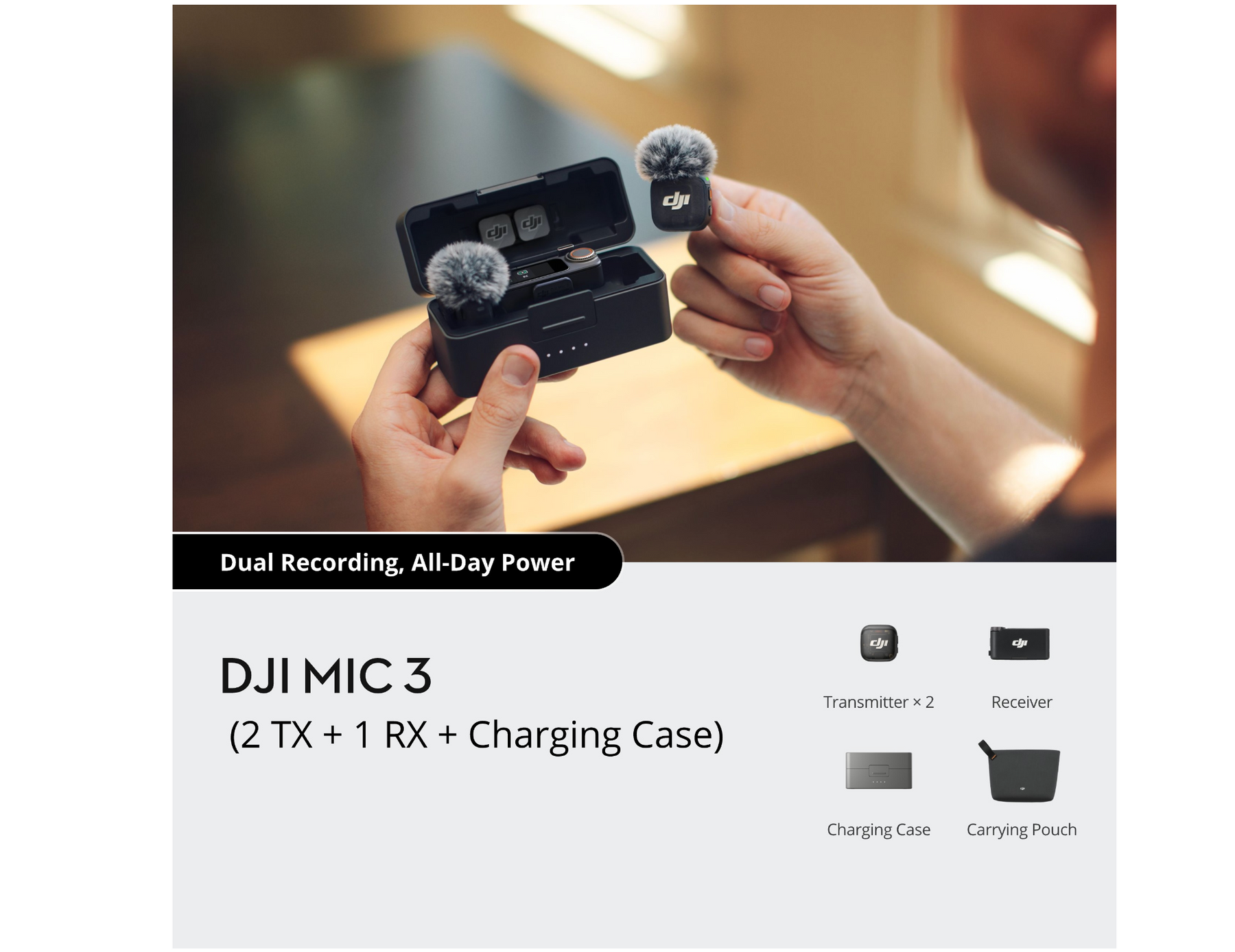 DJI Mic 3 (2 TX + 1 RX + Charging Case)