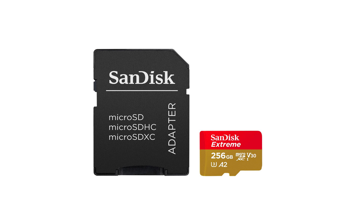 SandDisk 256GB microSD UHS-I Card with Adapter - 160MB/s U3 A2 - dronepointcanada