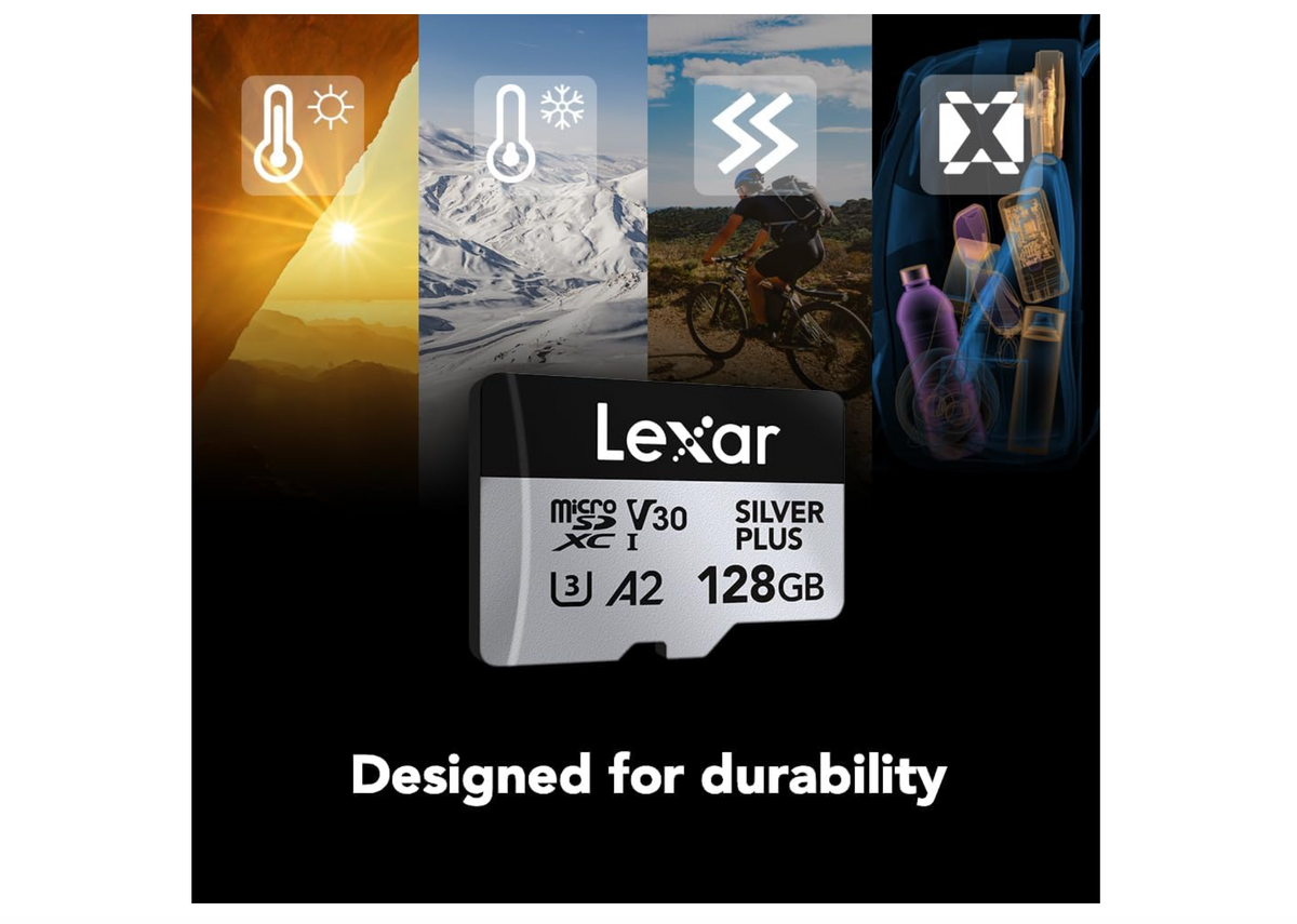 Lexar 128GB Professional Silver Plus microSDXC Memory Card w/SD Adapter