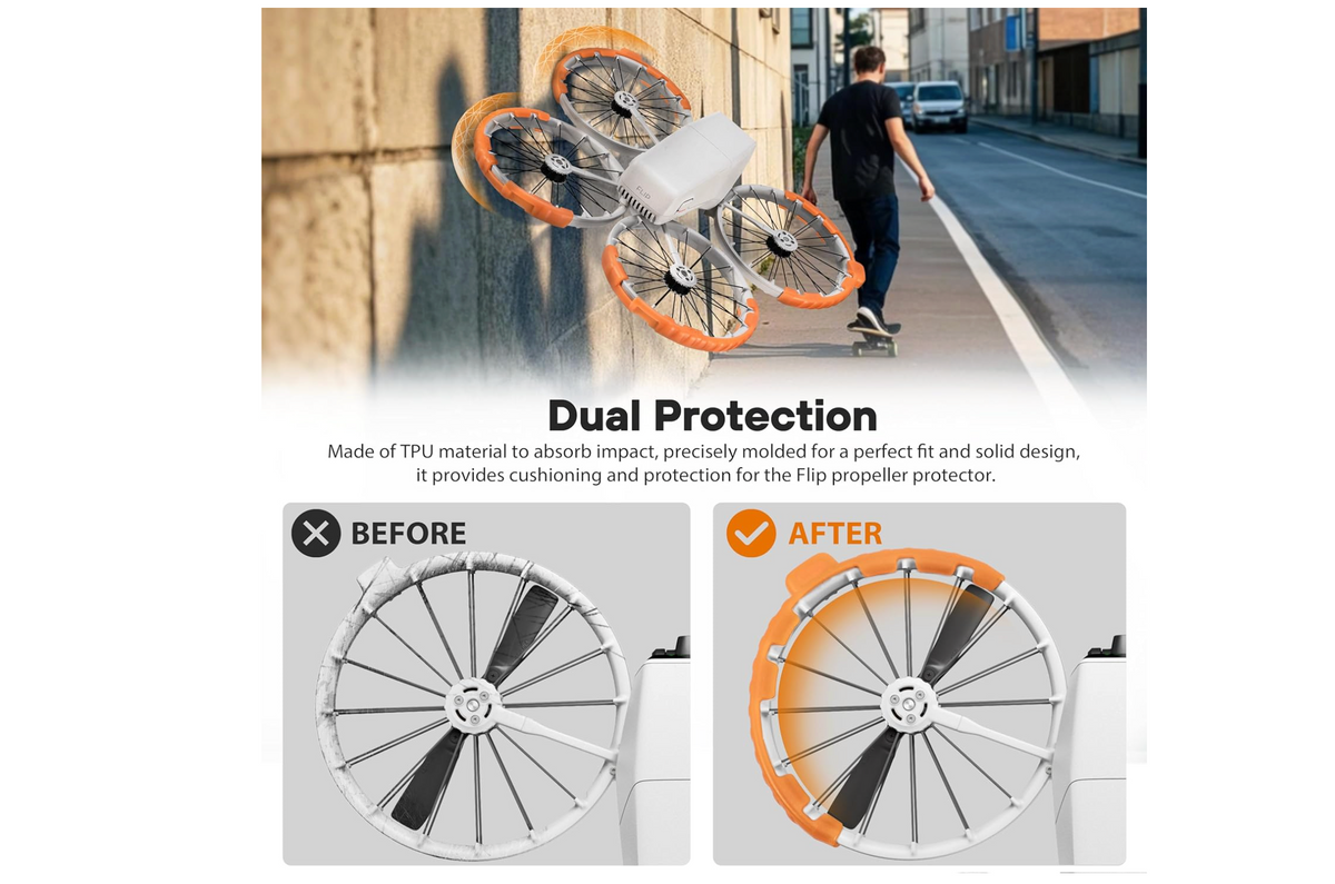 Propeller Guard Set for DJI Flip (Fluorescent Orange） - DronePoint Canada