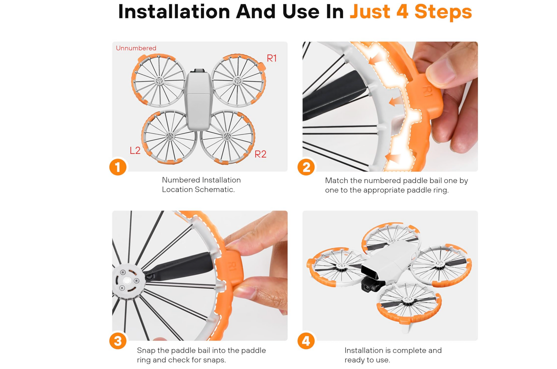 Propeller Guard Set for DJI Flip (Fluorescent Orange）