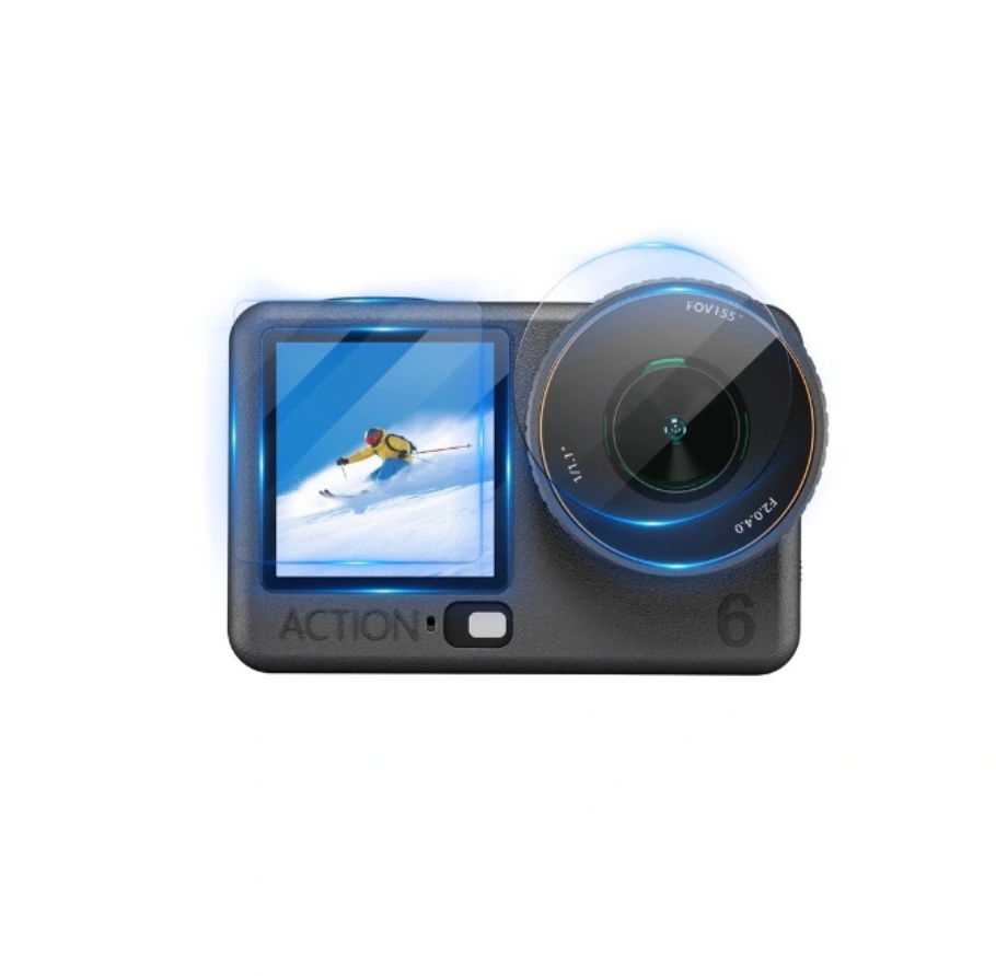 Tempered Glass Screen 2-Pack for DJI Osmo Action 6 Lens