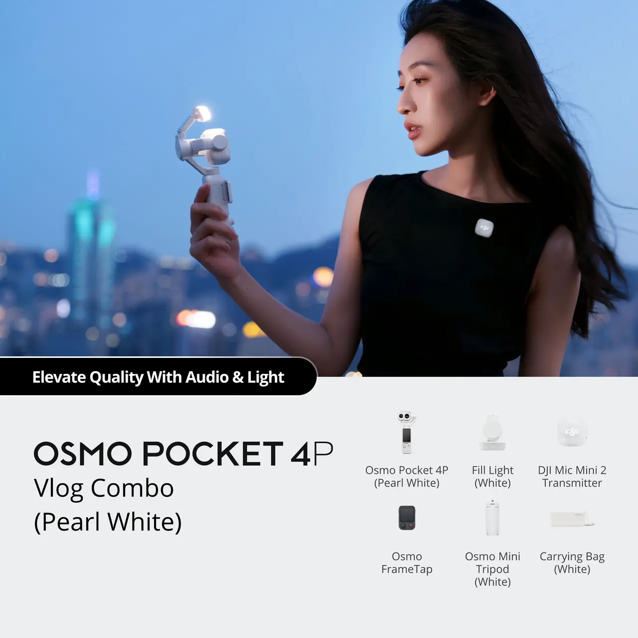 Osmo Pocket 4P Vlog Combo (Pearl White)